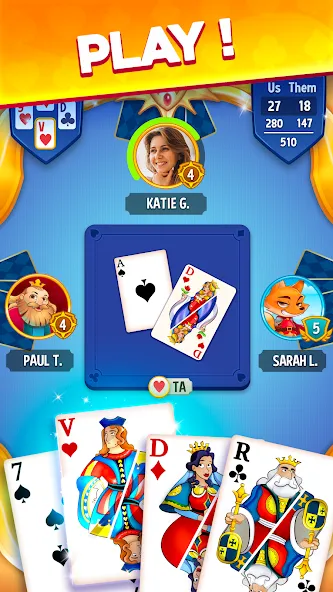 Belote & Coinche: le Défi  [МОД Меню] Screenshot 1