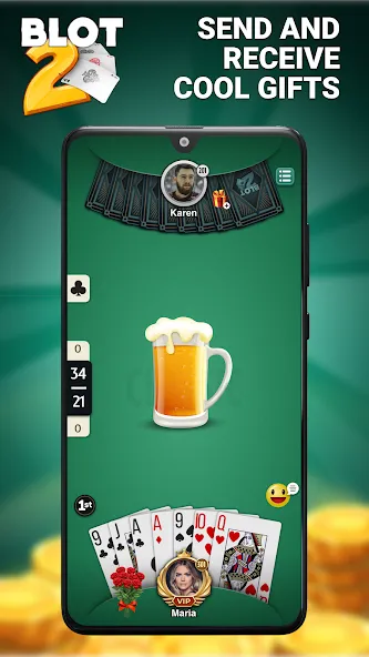 Blot 2 - Classic Belote (Блот 2)  [МОД Menu] Screenshot 5