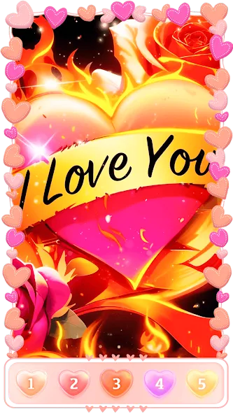 Love, Heart Coloring Book  [МОД Много денег] Screenshot 3