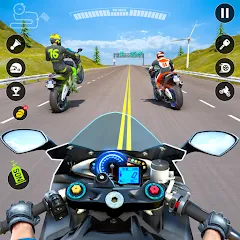 Скачать взлом Moto Traffic Bike Race Game 3D (Мото Трафик Байк Рейс Гейм 3д) [МОД Unlocked] на Андроид