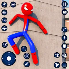 Скачать взлом Spider Game-Stickman Rope Hero  [МОД Много монет] на Андроид
