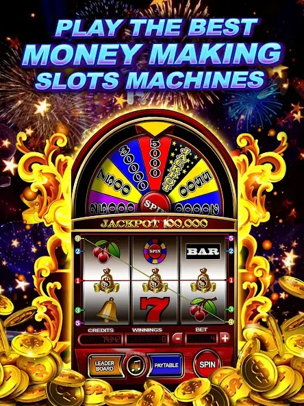 Money Wheel Slot Machine Game (Мани Вил Слот Машине Гейм)  [МОД Unlimited Money] Screenshot 3