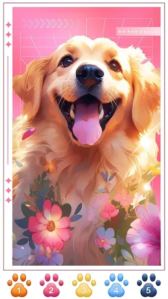 Dog Coloring, Color by number  [МОД Меню] Screenshot 3