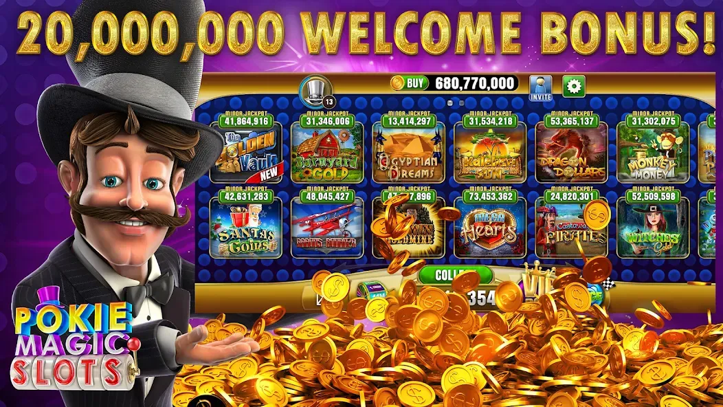 Pokie Magic Casino Slots (Поки Мэджик Казино Слоты)  [МОД Бесконечные деньги] Screenshot 1