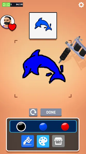Ink Inc. - Tattoo Drawing  [МОД Много монет] Screenshot 2