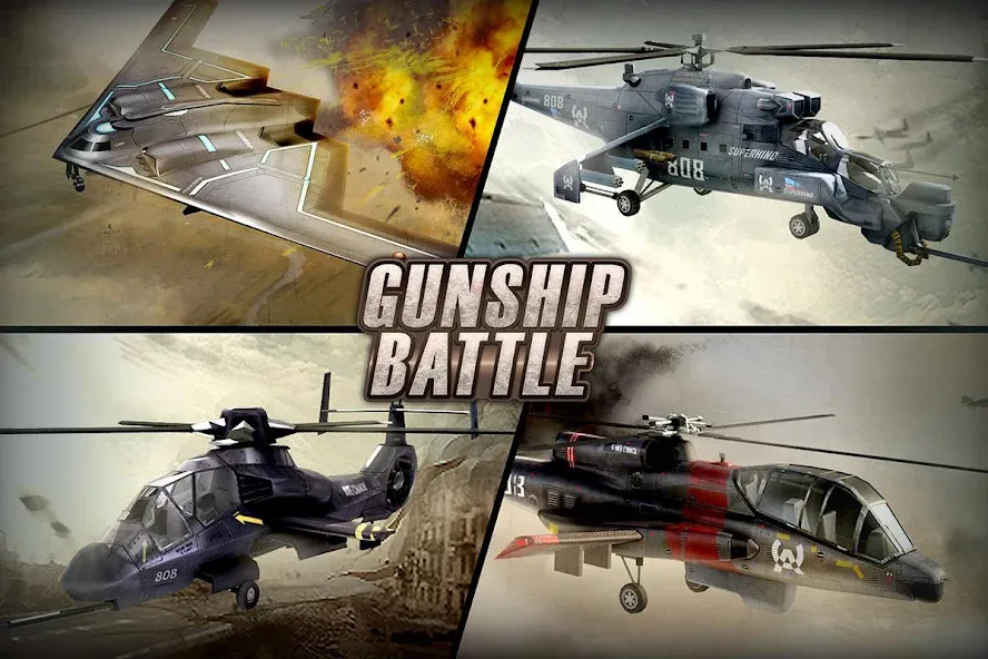GUNSHIP BATTLE: Helicopter 3D  [МОД Бесконечные деньги] Screenshot 1