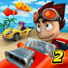 Скачать взлом Beach Buggy Racing 2 (Бич Багги Рейсинг 2)  [МОД Бесконечные монеты] на Андроид
