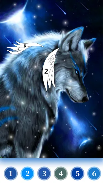 Wolf Coloring Book Color Game (Вульф Колоринг Бук Колор Гейм)  [МОД Бесконечные деньги] Screenshot 2